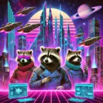 DALL·E-2025-01-10-07.55.01-A-surreal-vaporwave-style-scene-with-raccoons-in-a-Blade-Runner-inspired-universe.-The-raccoons-are-depicted-as-commanders-of-a-starship-fleet-standi.webp