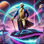 DALL·E-2025-01-21-16.49.49-A-surreal-depiction-of-Illphated-George-Washington-crossing-a-glowing-river-between-Earth-and-Mars-in-a-Blade-Runner-inspired-universe.-The-figure-is-.webp